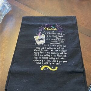 Black Embroidered Kitchen Towel